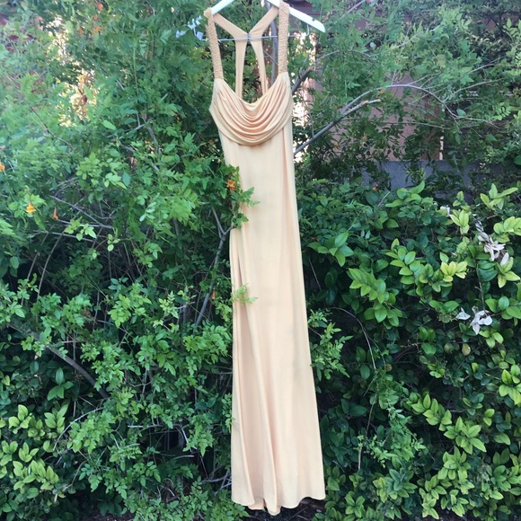 Yellow Evening Gown with beading - Picture 1 of 5